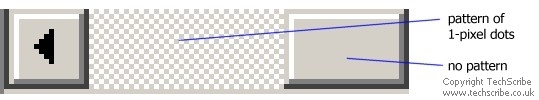 Pattern of pixels on a scroll bar